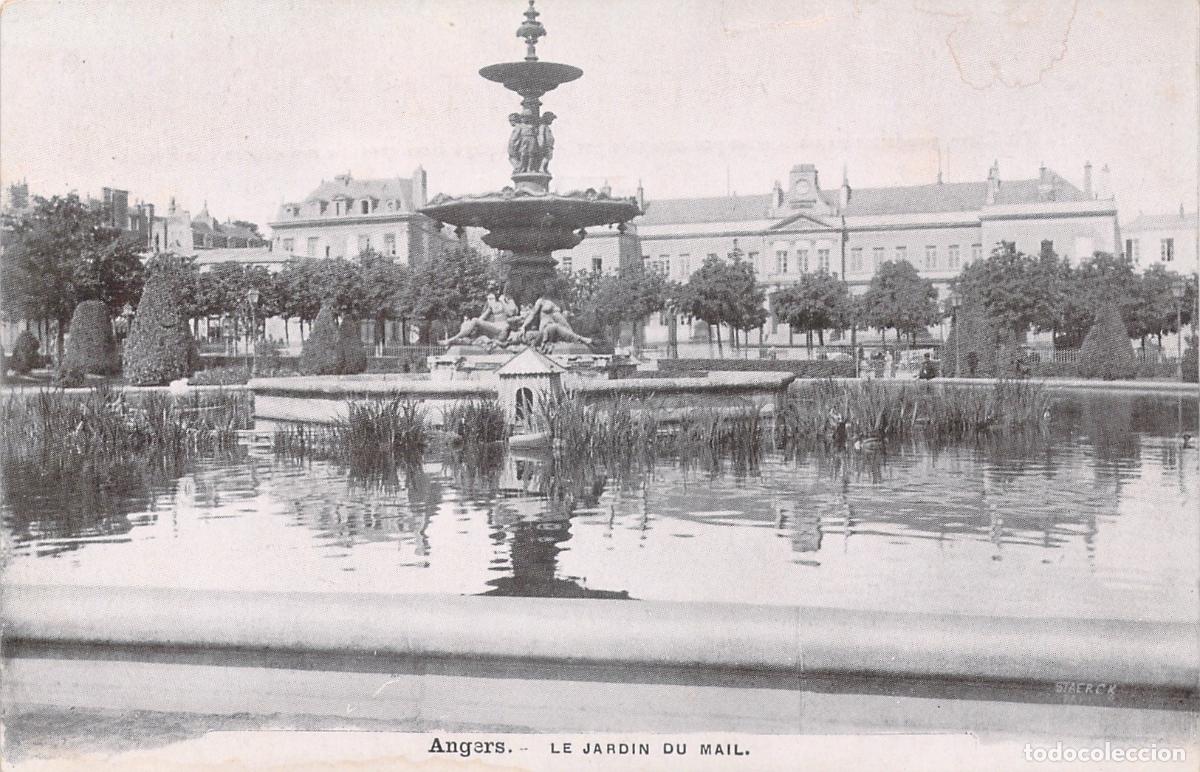 Postkarten: Postal de Francia: Jard&iacute;n del Mail y fuente en Angers