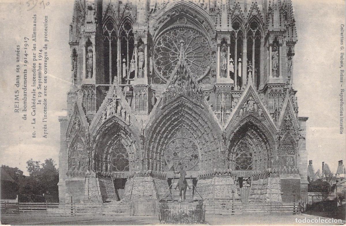 Postcards: Postal de la Catedral de Reims bombardeada