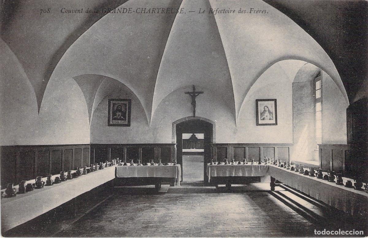 Postcards: Postal del Refectorio de los Hermanos en el Monasterio de la Grande Chartreuse