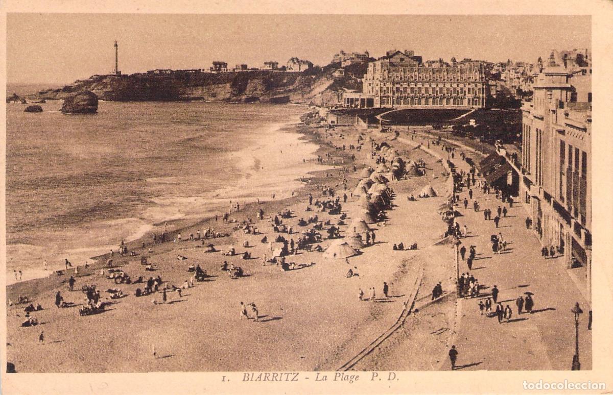 Postcards: Postal de la Playa Grande de Biarritz en Francia
