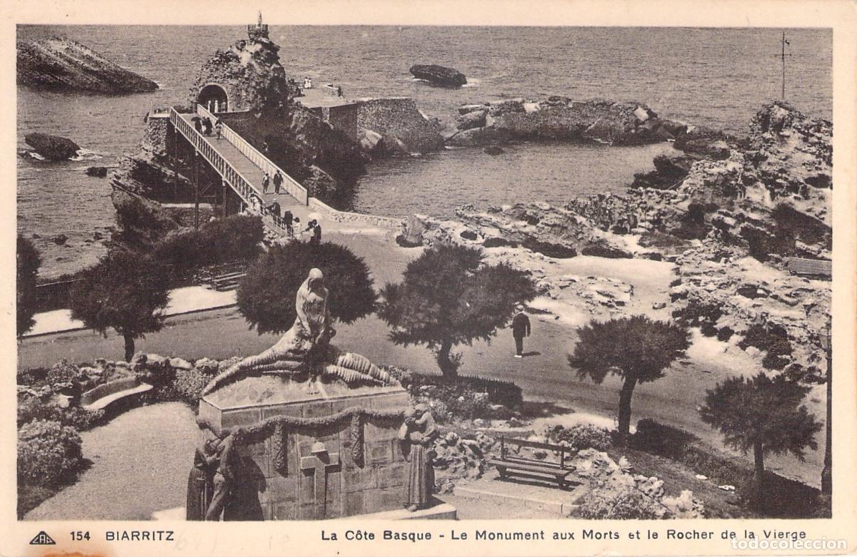 Postkarten: Postal de Biarritz Monumento a los Muertos y Roca de la Virgen Francia