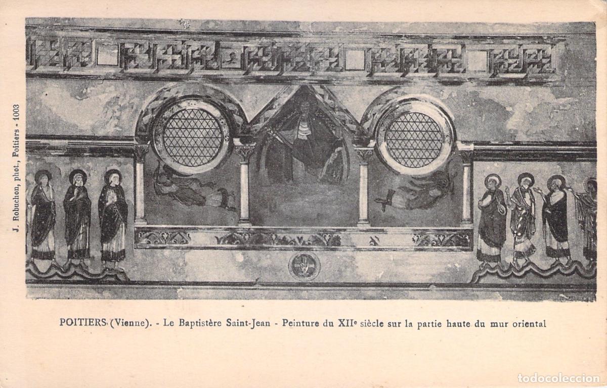 Postales: Postal de Poitiers - Murales del Baptisterio Saint-Jean