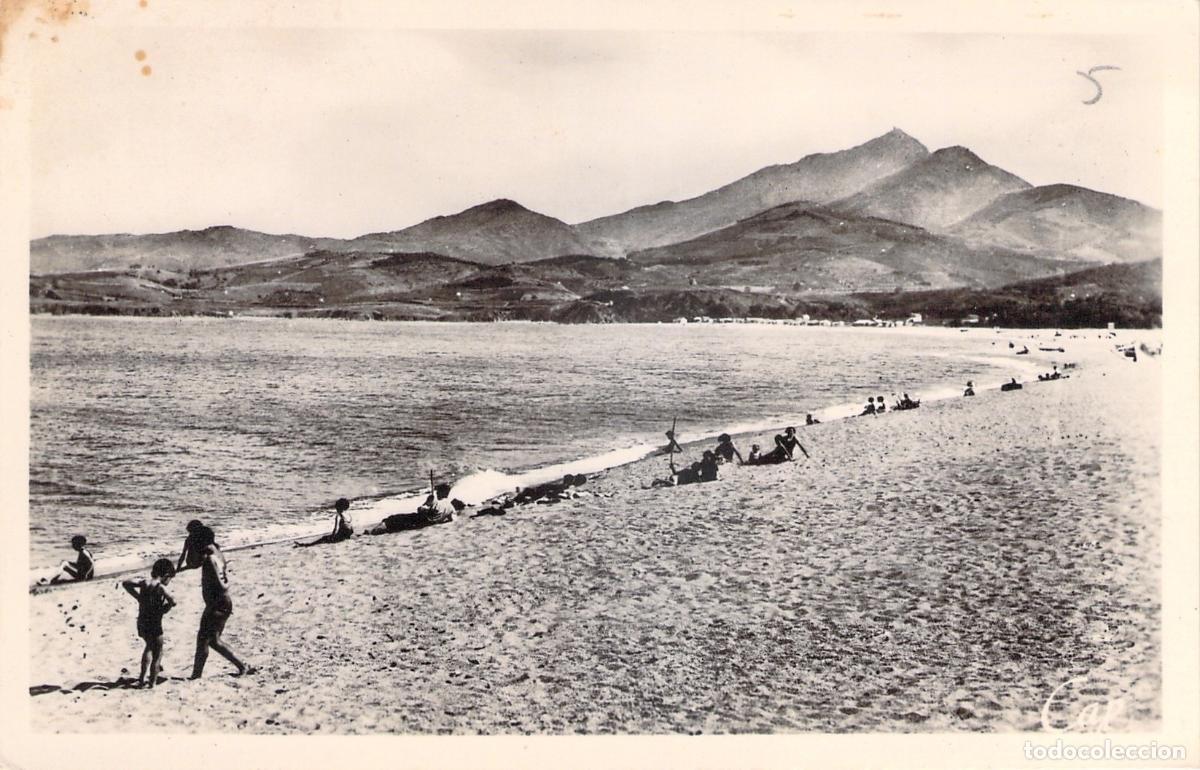 Postais: Postal de la playa de Argel&egrave;s-sur-Mer en la Costa Vermeille