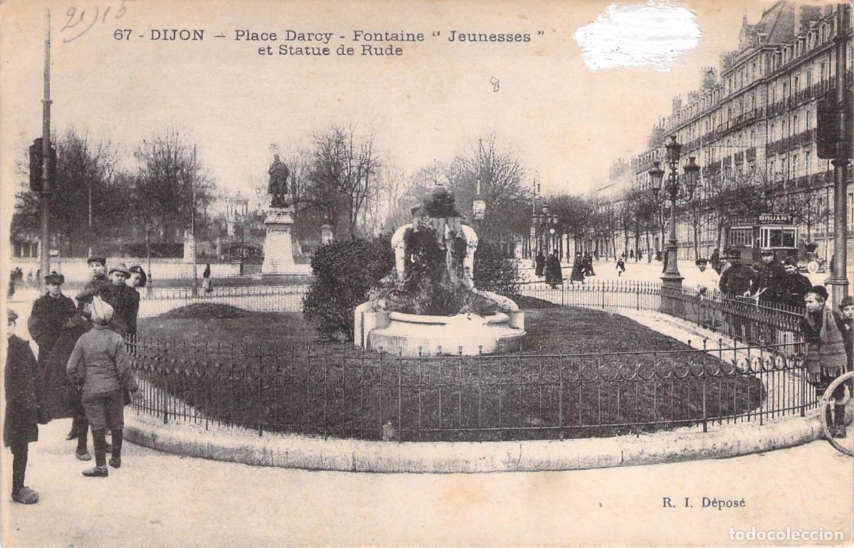Postales: Postal de Place Darcy y Fontaine Jeunesses en Dijon