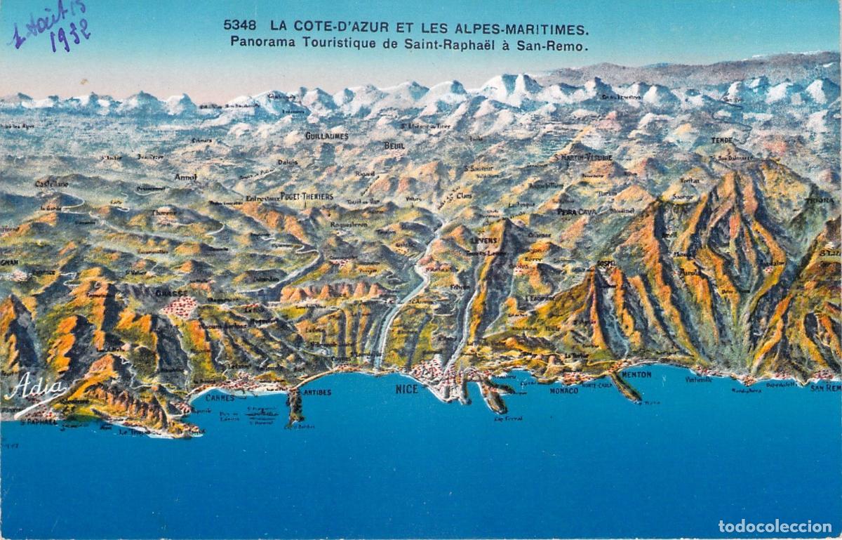 Postales: Postal Panor&aacute;mica de la Costa Azul y los Alpes Mar&iacute;timos