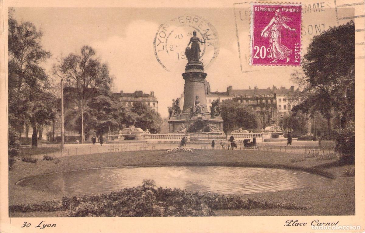 Postales: Postal de Place Carnot en Lyon Francia