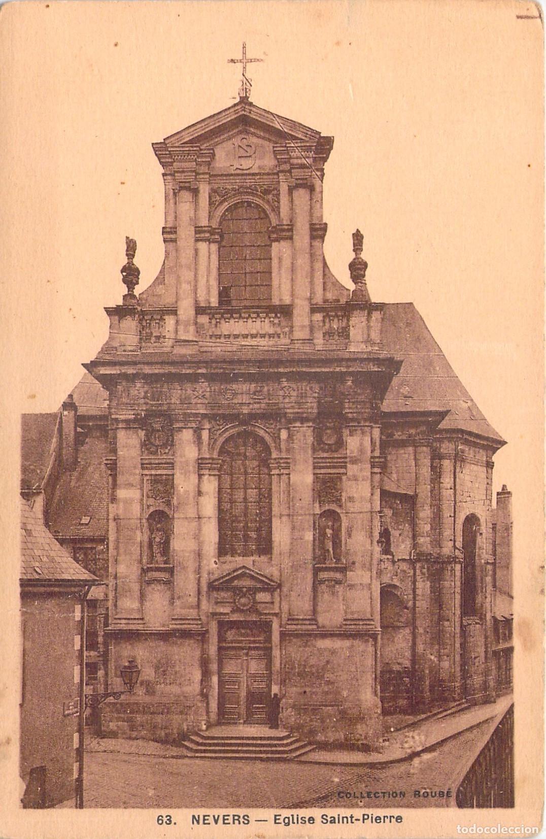 Postales: Postal de la Iglesia Saint-Pierre en Nevers, Francia