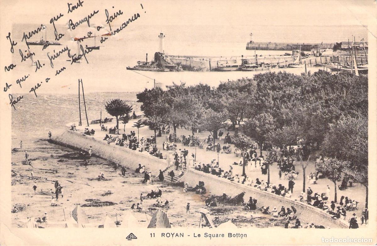 Postales: Postal de Royan, Francia: Vista del Square Botton junto a la costa