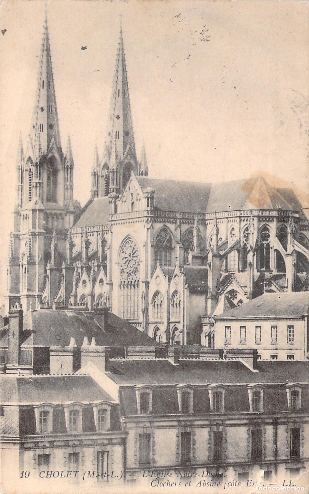 Postales: Postal de la Iglesia Notre-Dame en Cholet, Francia