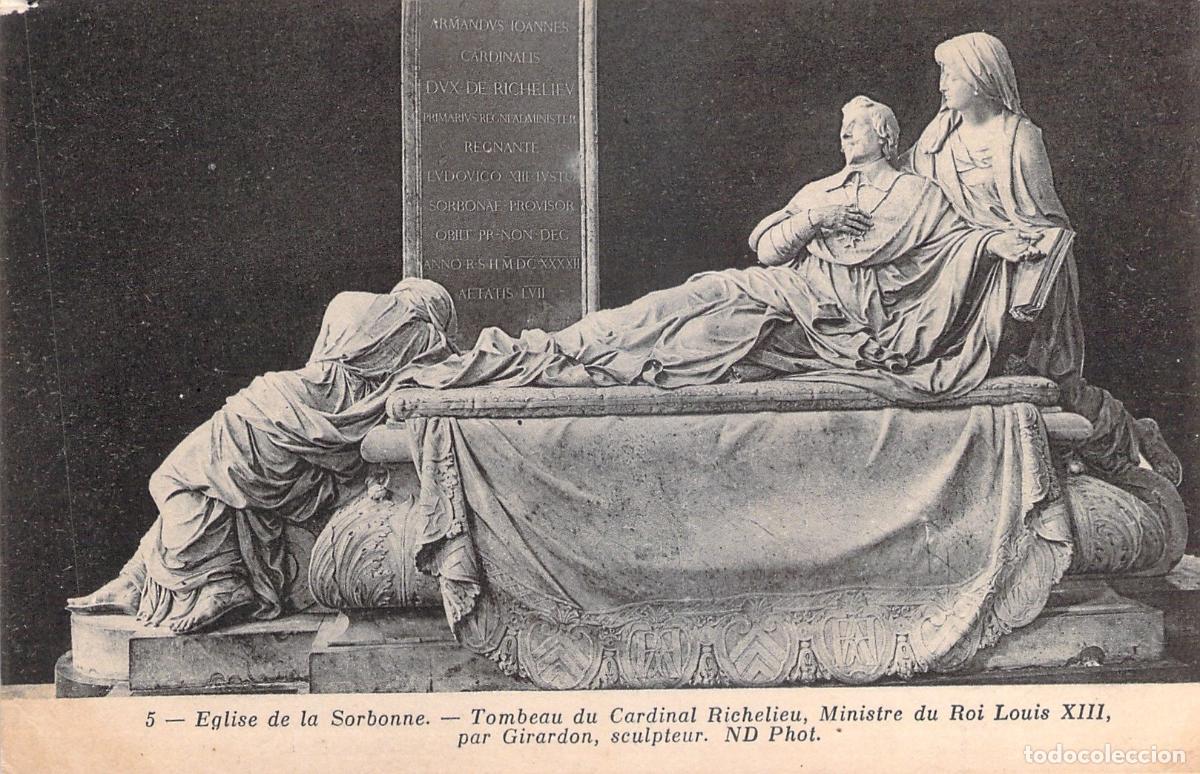 Postais: Postal de la Tumba del Cardenal Richelieu en la Iglesia de la Sorbona, Par&iacute;s
