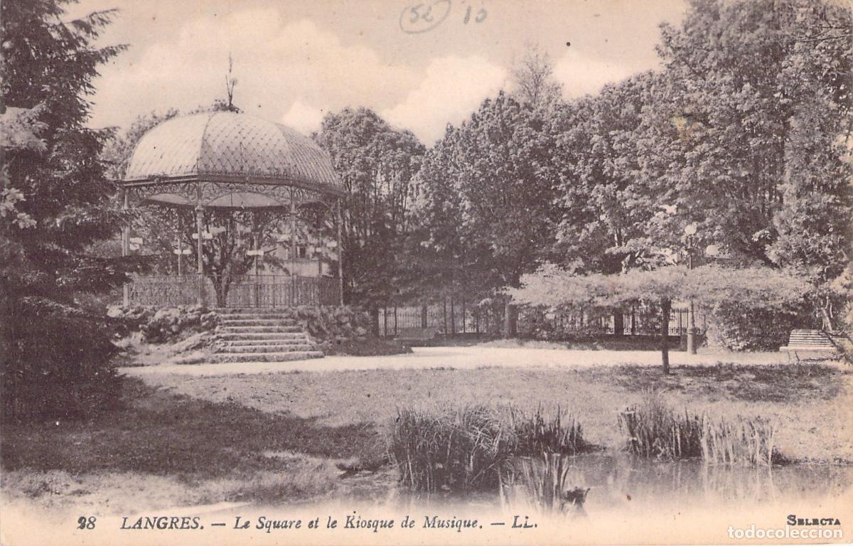 Postales: Postal de Langres, Francia: Quiosco de M&uacute;sica en el Parque