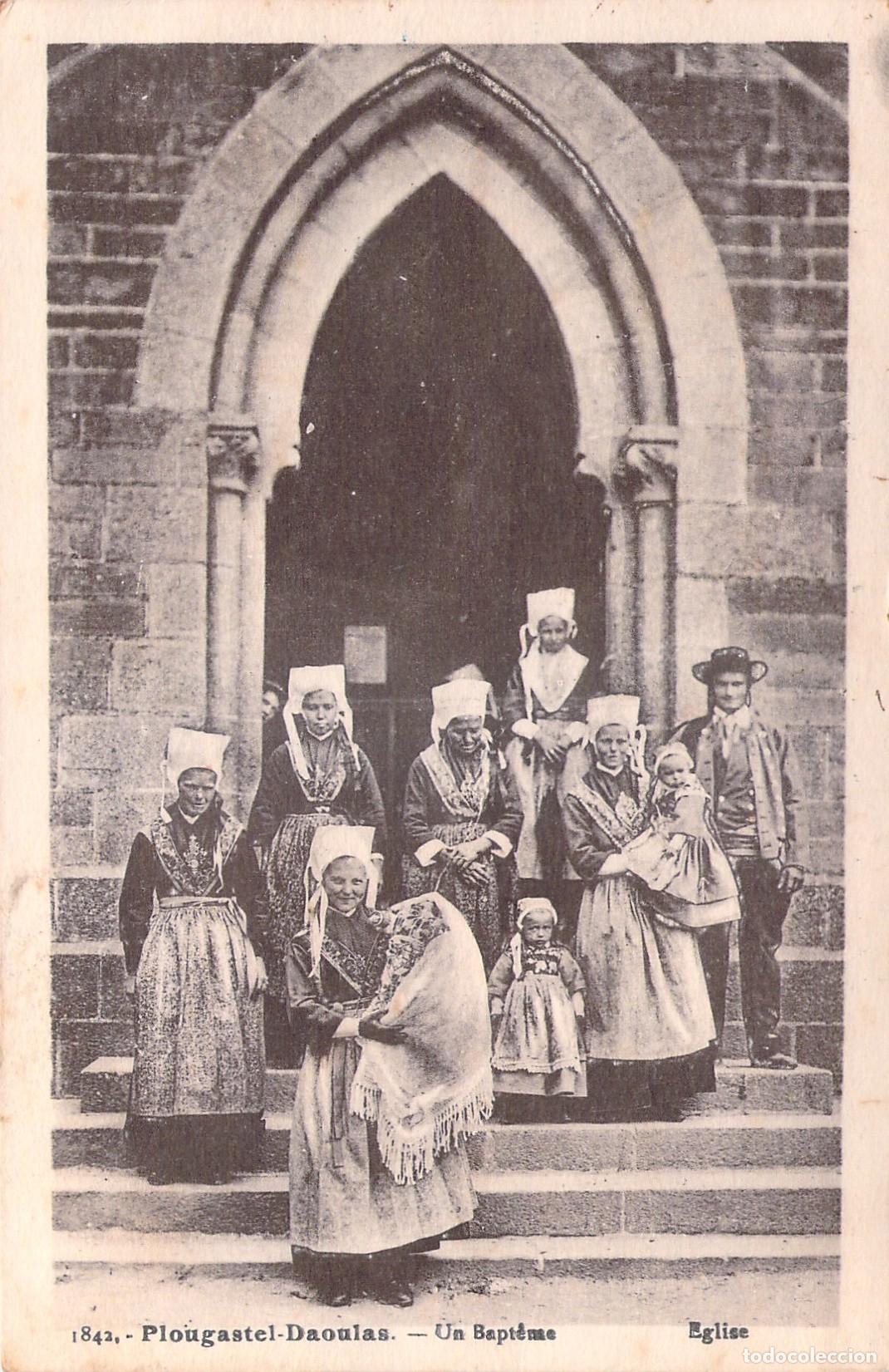 Postales: Postal de bautismo tradicional en Plougastel-Daoulas Francia