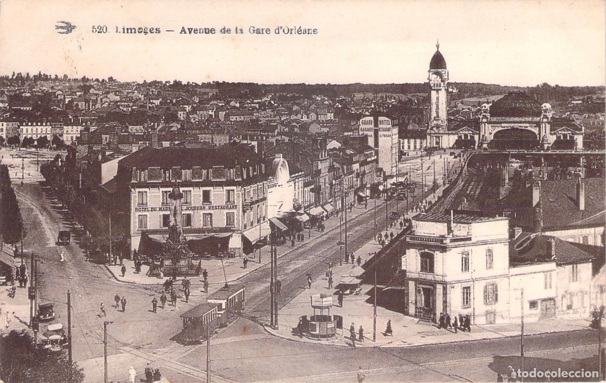 Postales: Postal de Limoges: Avenida de la Estaci&oacute;n de Orleans en Francia