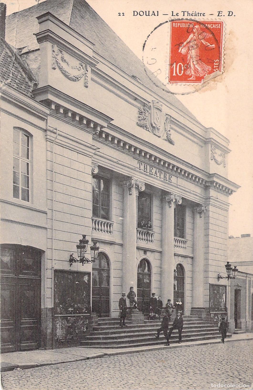 Postales: Postal de Douai con vista del Teatro Municipal