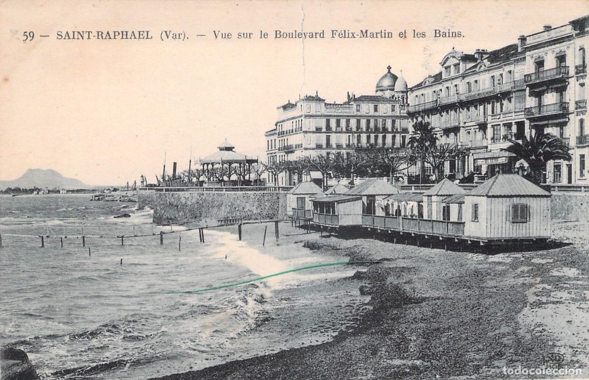 Cartes Postales: Postal de Saint-Raphael vista del Boulevard Felix-Martin y los ba&ntilde;os