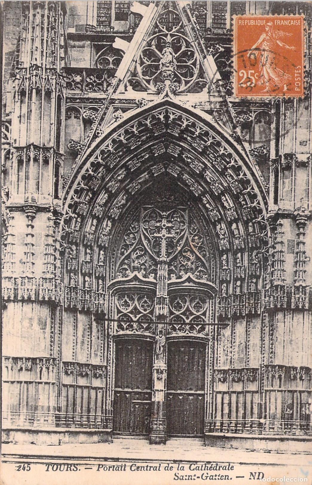 Postkarten: Postal de la Catedral de Saint-Gatien en Tours, Francia