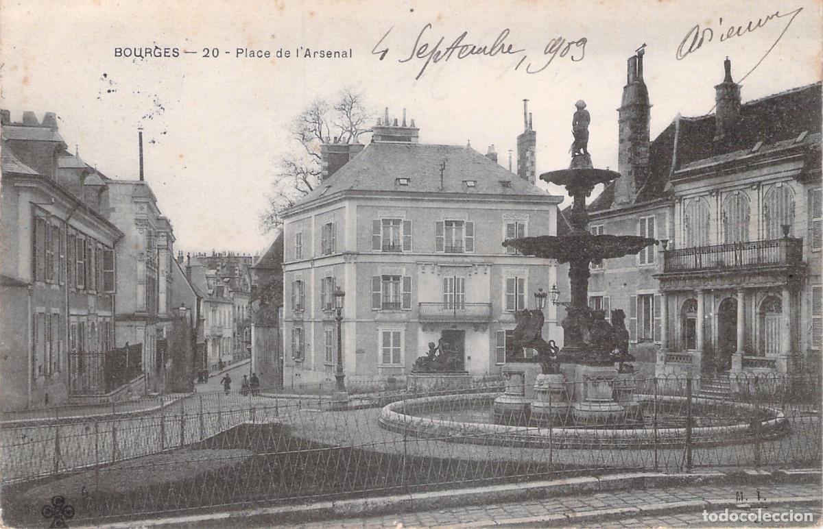 Postales: Postal de la Place de l'Arsenal en Bourges, Francia