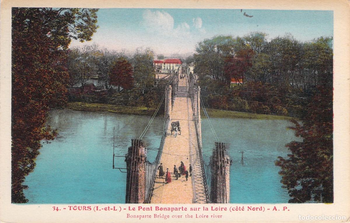 Postkarten: Postal de Tours Francia Puente Bonaparte sobre el r&iacute;o Loira