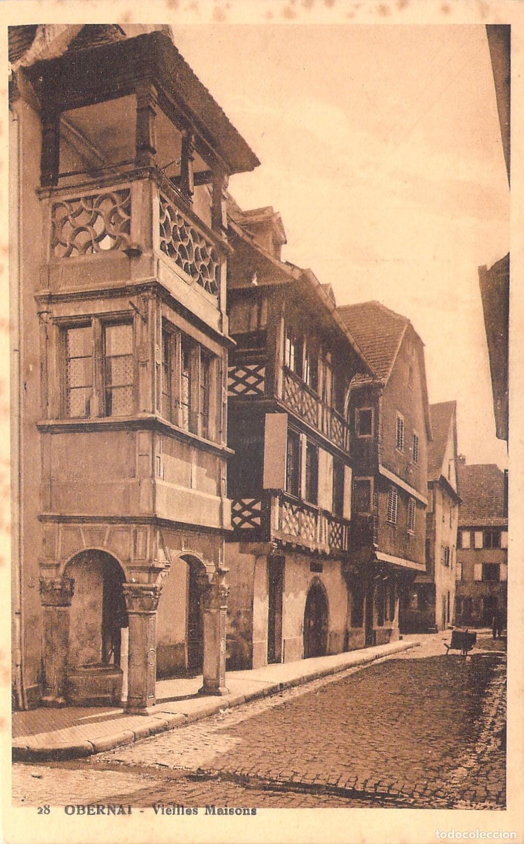 Cartoline: Postal de Obernai, Francia: Casas Tradicionales de Entramado de Madera