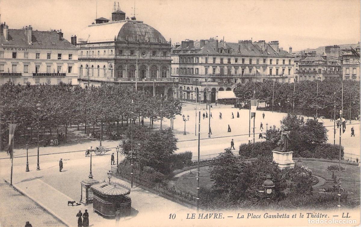 Postkarten: Postal de Le Havre Plaza Gambetta y el Teatro en Francia