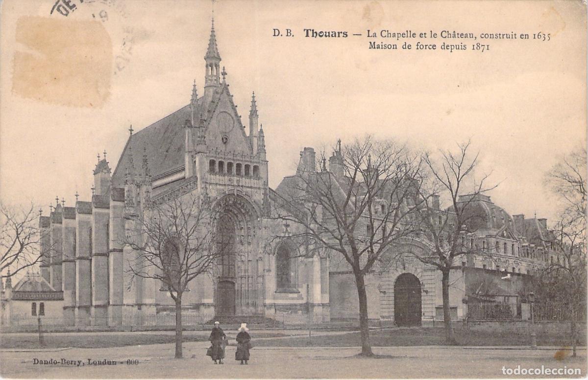 Postkarten: Postal de la Capilla y el Castillo de Thouars, Francia