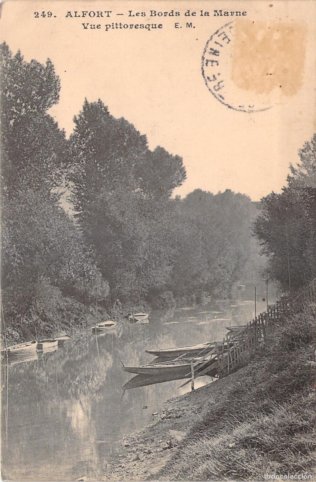Postkarten: Postal de Alfort y los bordes del r&iacute;o Marne, Francia