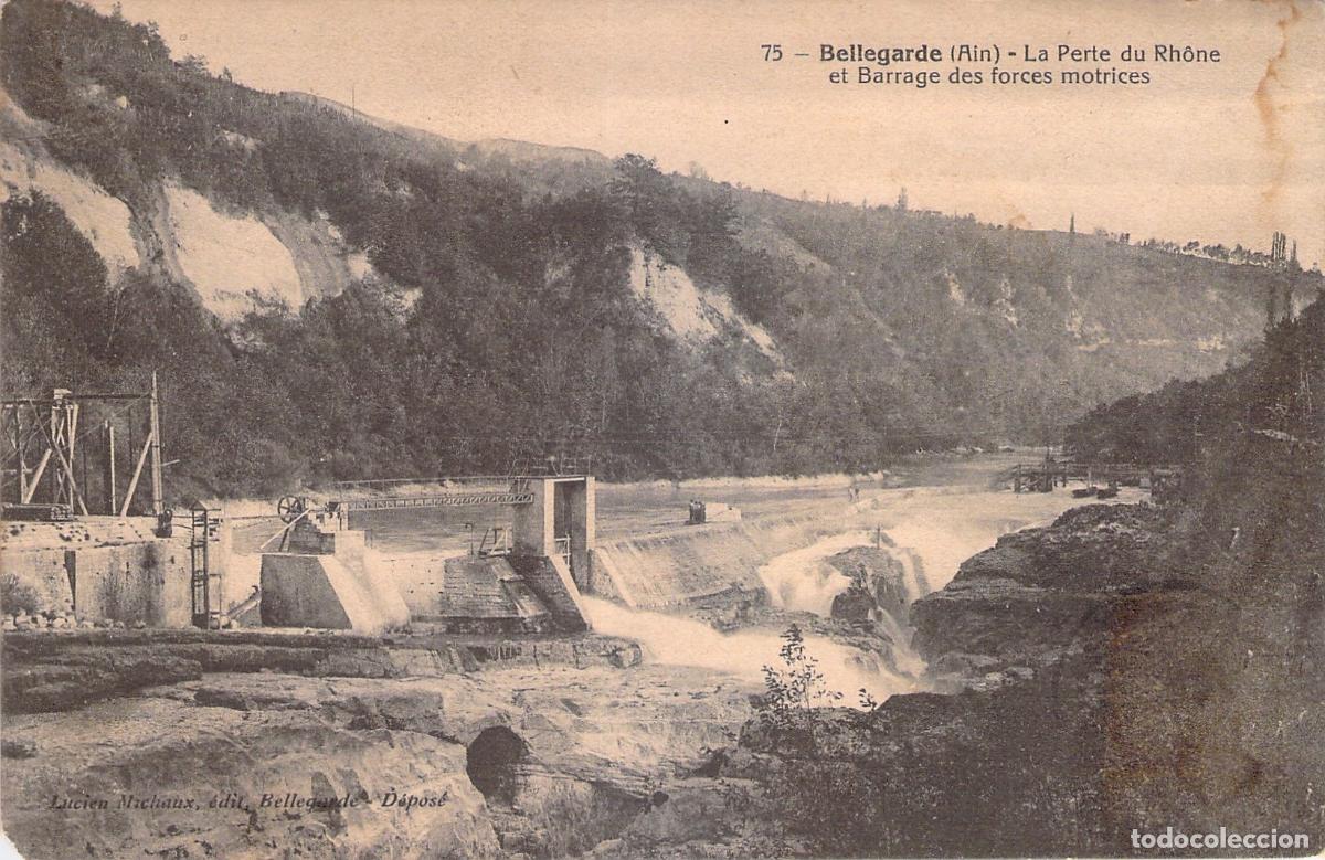 Cartoline: Postal de la Presa en La Perte du Rh&ocirc;ne en Bellegarde, Francia