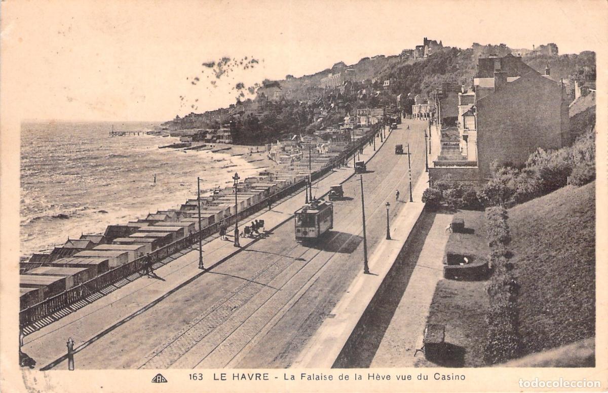 Cartoline: Postal de Le Havre La Falaise de la H&egrave;ve vista desde el Casino tren