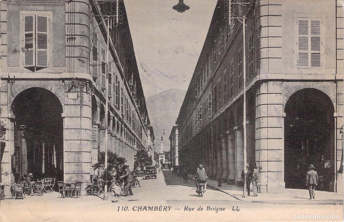 Cartoline: Postal de la Rue de Boigne en Chambery, Francia