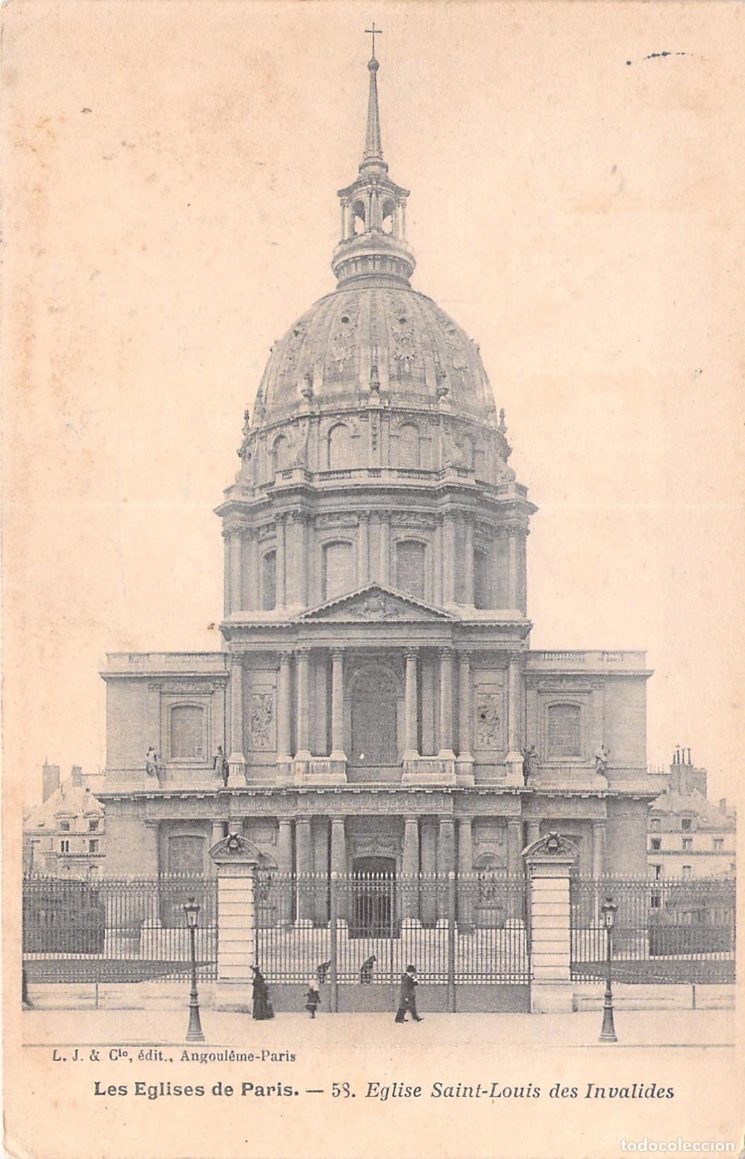 Postais: Postal de la Iglesia de Saint-Louis de los Inv&aacute;lidos en Par&iacute;s