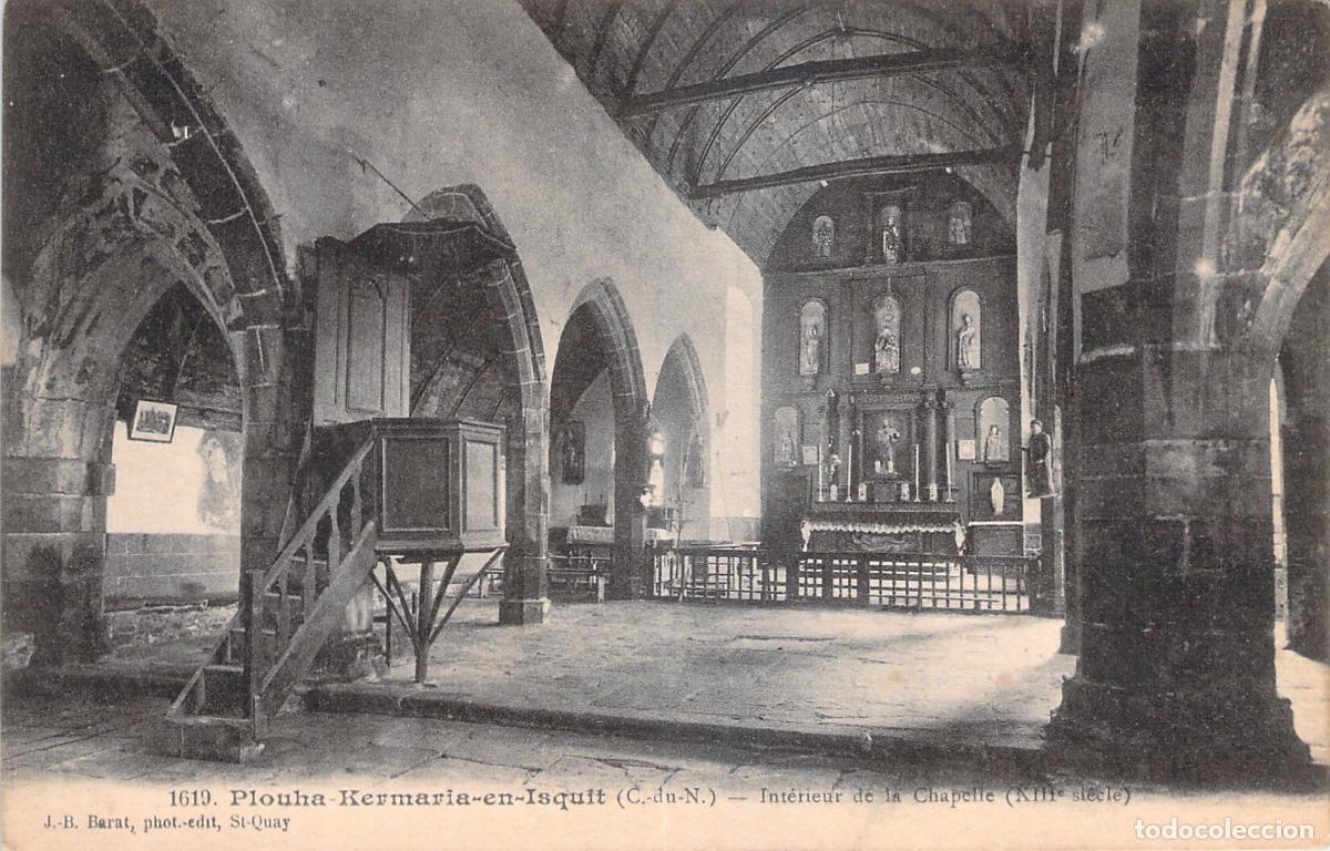 Postais: Postal del interior de la Capilla de Kermaria-en-Isuit, Francia