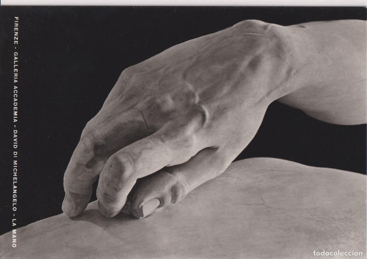 Postales: ITALIA, FLORENZIA, GALLERIA ACCADEMIA, DAVID DI MICHELANGELO, LA MANO - NOVA LUX N&ordm;673 - S/C