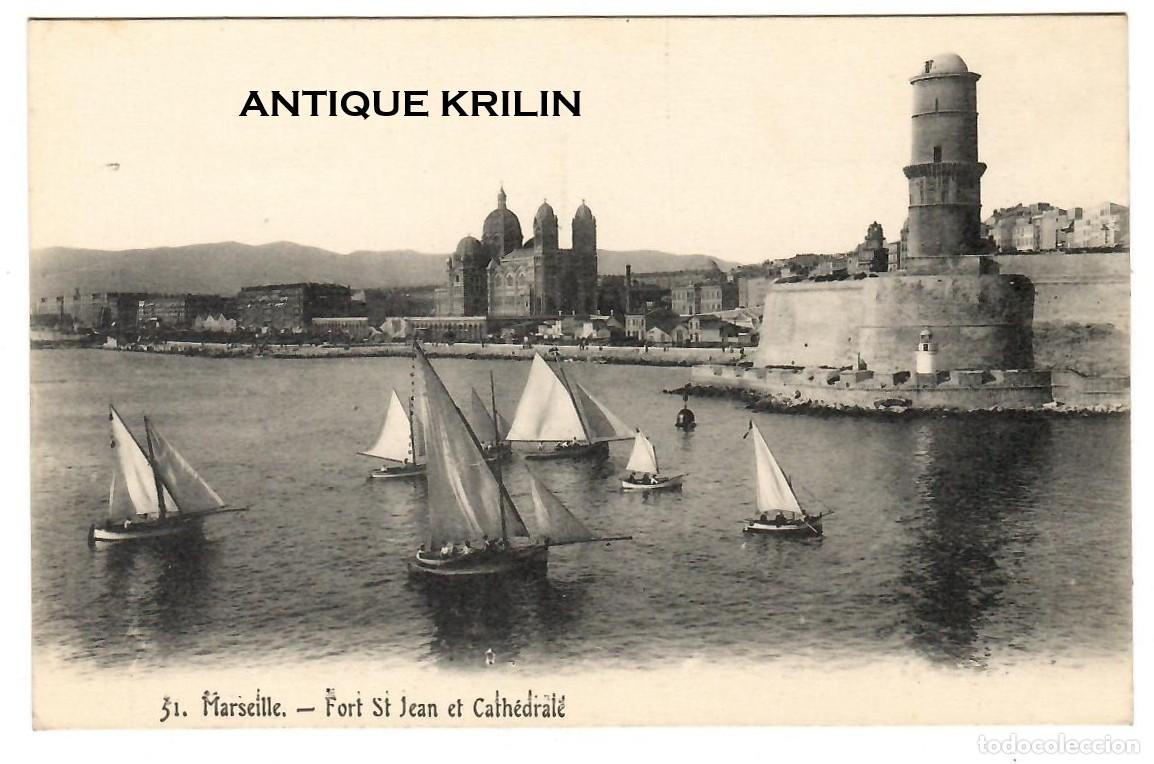 Postales: FRANCE / MARSEILLE N&ordm; 51 FORT ST. JEAN EL CATHEDRAL&Eacute; / SIN FRANQUEAR