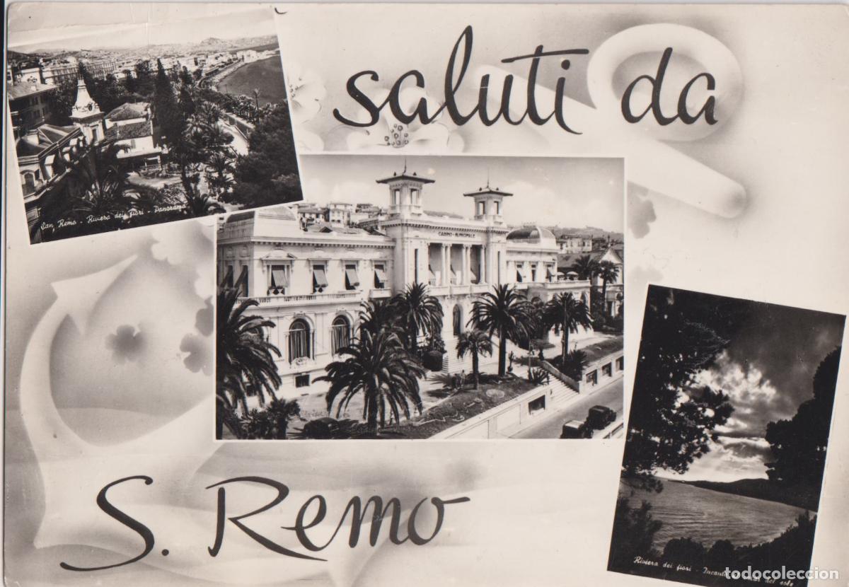 Postales: ITALIA, SALUTI DA S.REMO - VERA FOTOGRAFIA N&ordm;399 - CIRCULADA 1962