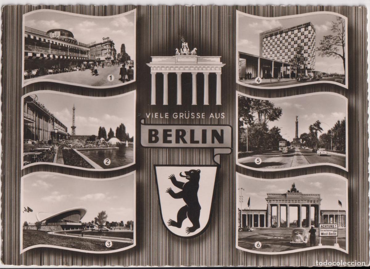 Postkarten: ALEMANIA, MUCHOS SALUDOS DESDE BERLIN, DIVERSAS VISTAS - CIRCULADA 1960