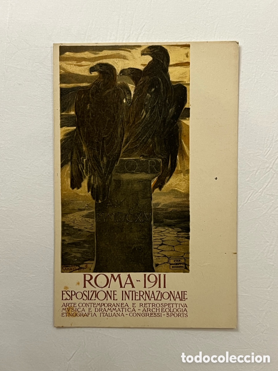 Postais: ROMA. Postal Exposici&oacute;n Internacional de 1911, Hermosas &Aacute;guilas - Roma Roma 1911