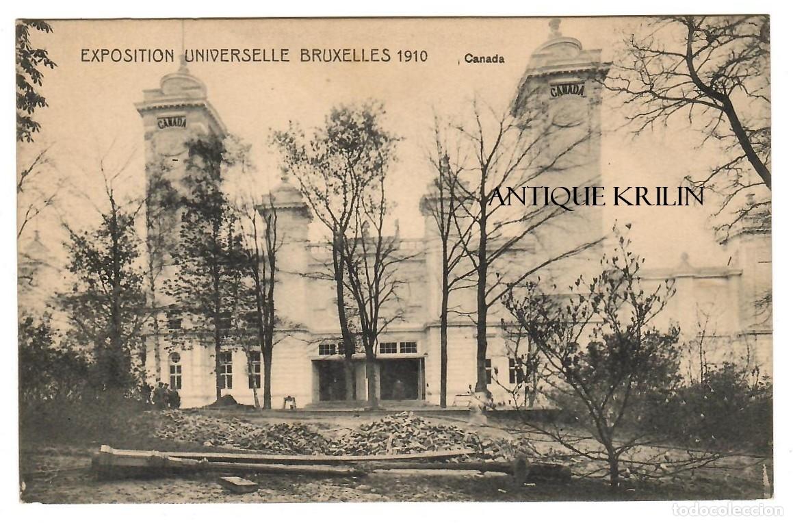 Postales: BELGIQUE / EXPOSITION UNIVERSELLE BRUXELLES 1910 / CANADA / SIN FRANQUEAR