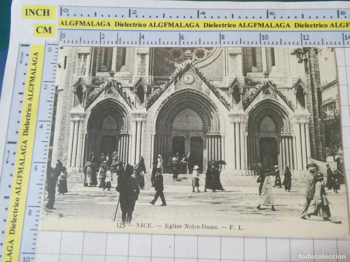 Cartoline: ANTIGUA POSTAL FACS&Iacute;MIL LA FRANCIA DE OTRO TIEMPO. NICE NIZA EGLISE NOTRE DAME 3767
