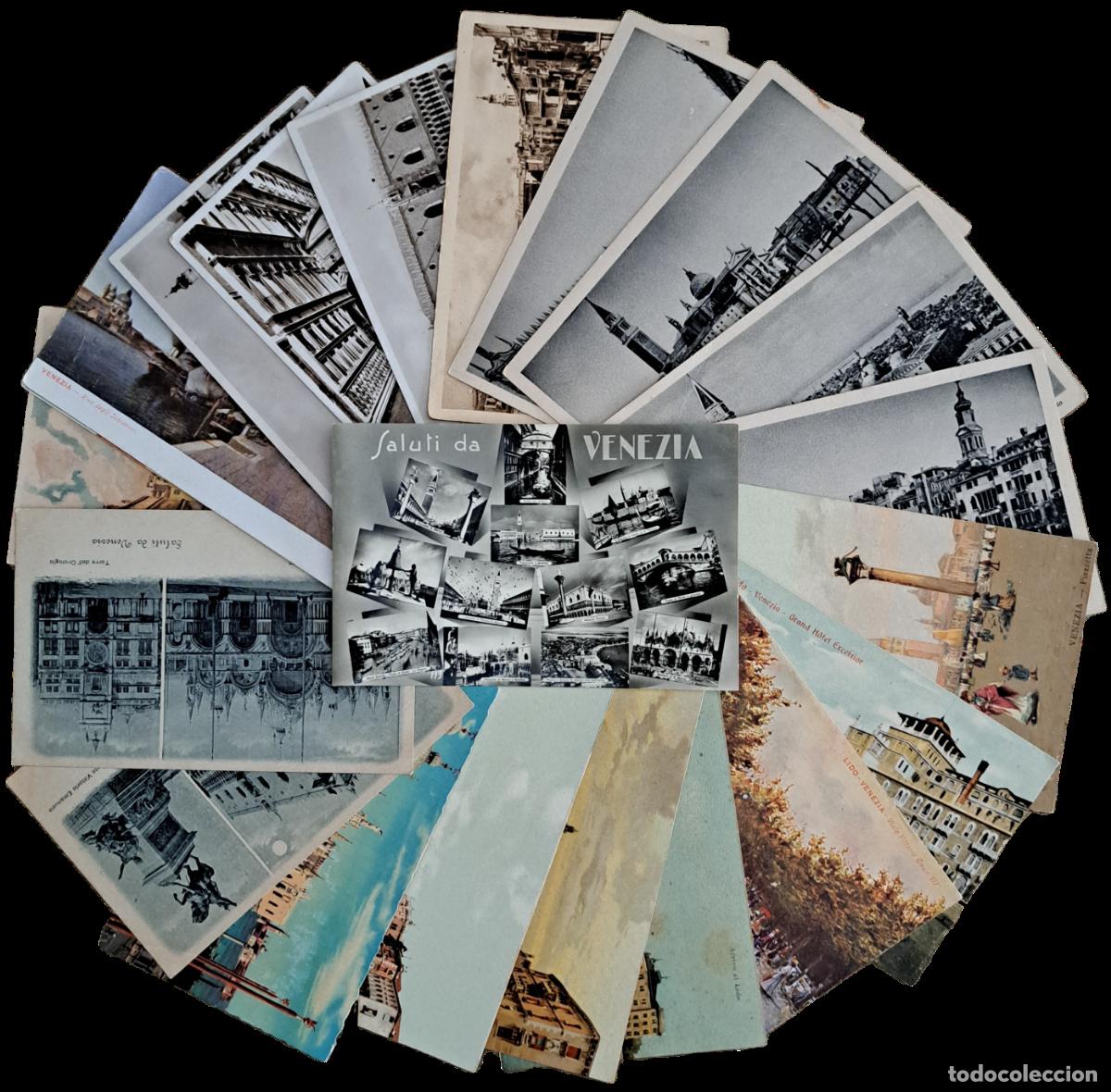 Postcards: Lote de 22 postales antiguas de Venecia, Italia -varios editores / impresores-