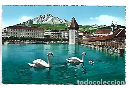 Cartes Postales: KAPELLBRUCKE UND PILATUS (2132 m).- LUZERN / SUIZA