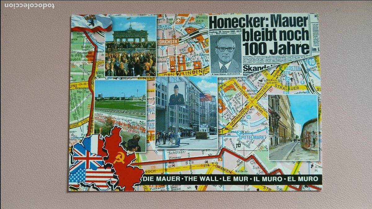Postales: POSTAL MAPA BERLIN PLANO MURO THE WALL ALEMANIA OCCIDENTAL ORIENTAL HONECKER SCHIKKUS 7884 S/C