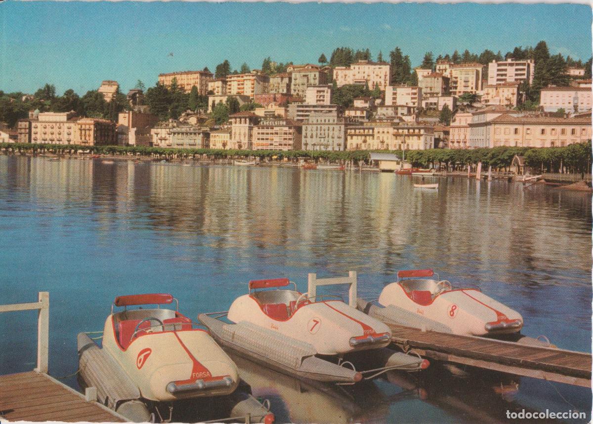 Postkarten: SUIZA, LUGANO, LAGO DE LUGANO, BOTES A PEDALES MARCA FORSA &ndash; COLOR PHOTO G28 &ndash; S/C