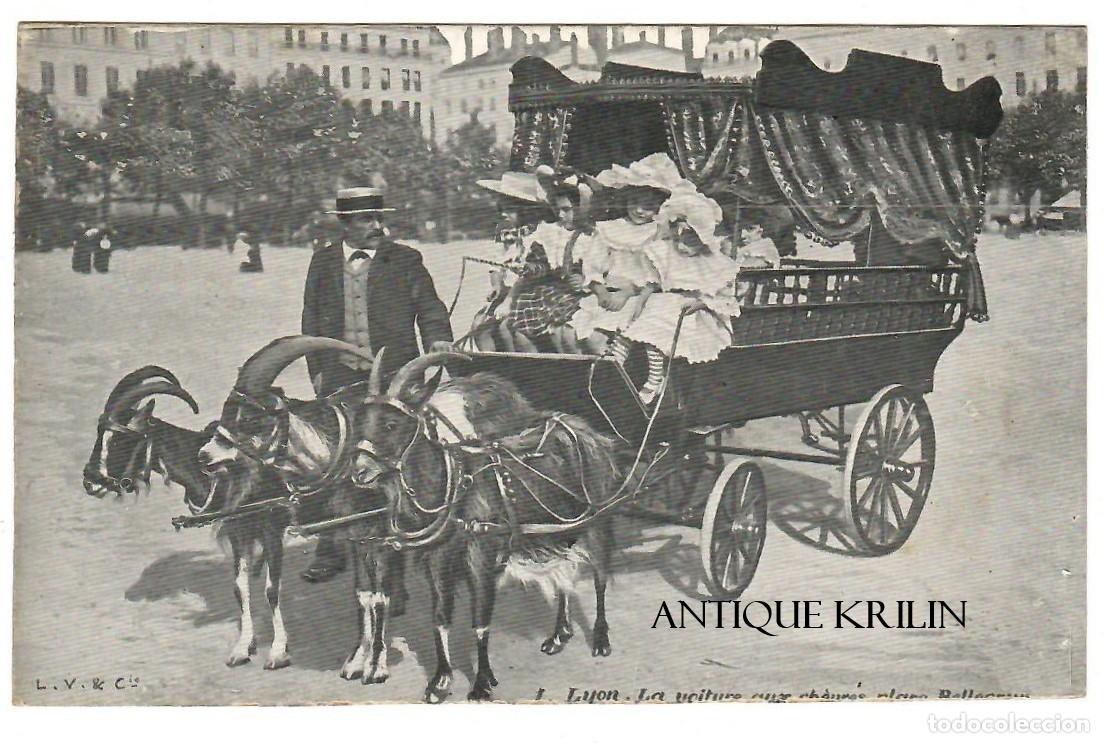 Postales: FRANCE / LYON N&ordm; 1 LA VOITURE DES CH&Egrave;VRES / EDITION L.V. & CIE / SIN FRANQUEAR