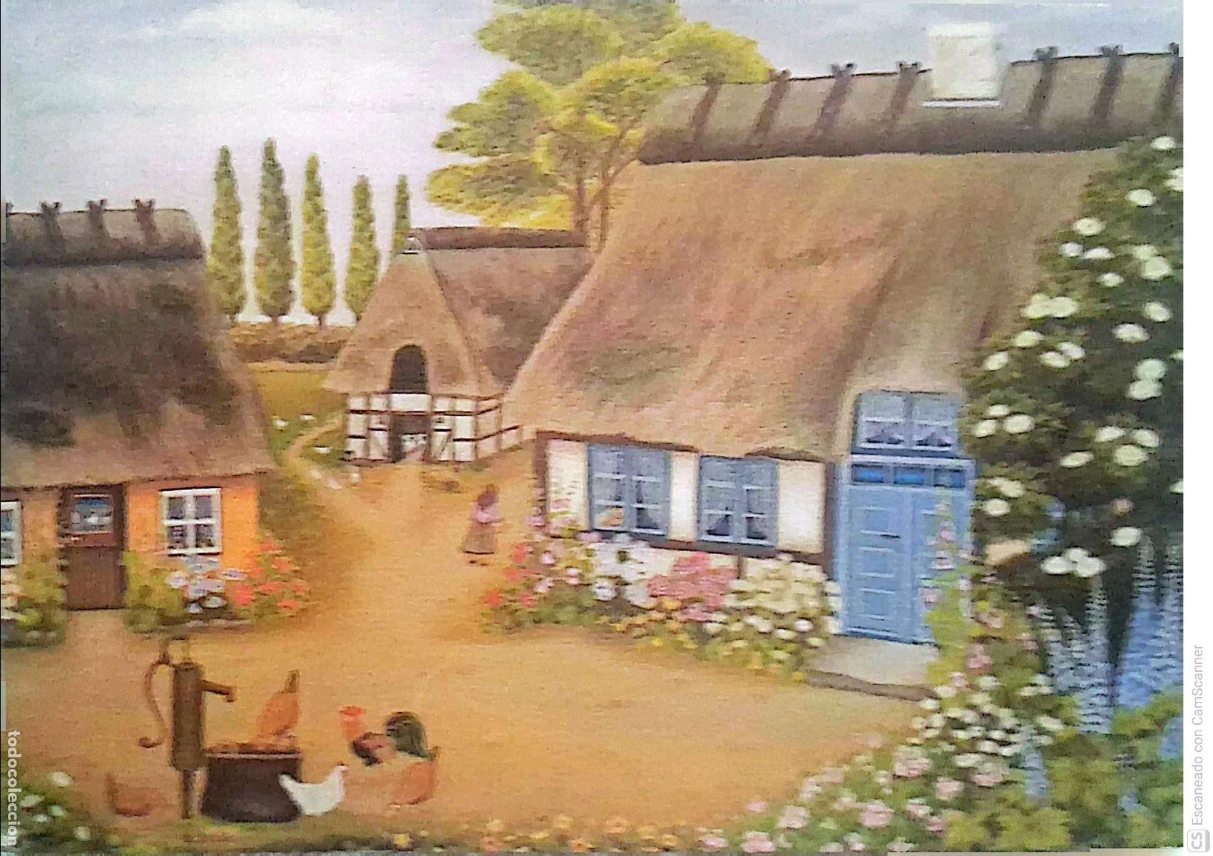Postales: Granja con gallinas. Postal alemana. Usada. Color