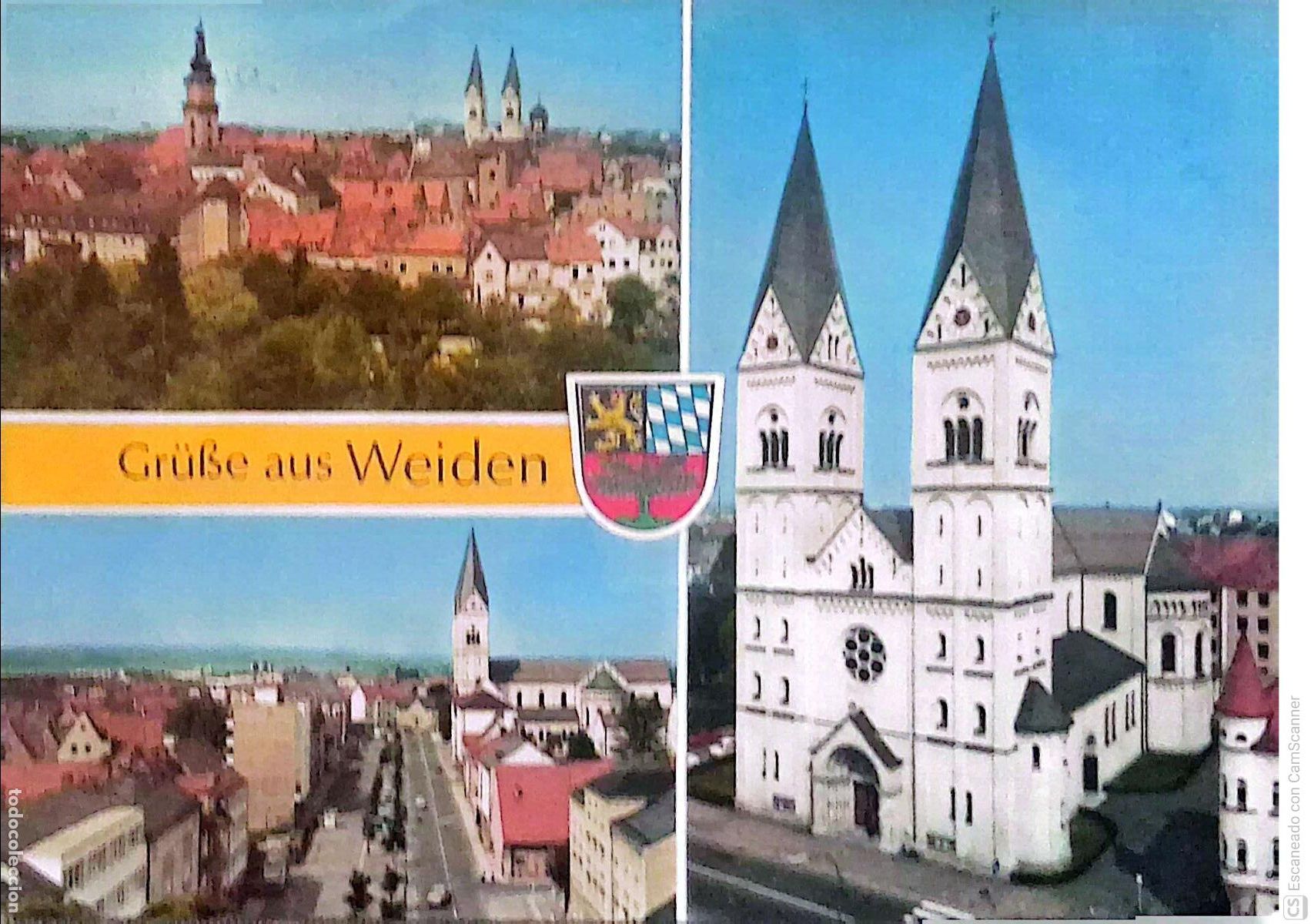 Postales: Weiden/Opf. (Alemania). Saludos. Vistas varias. Usada con sello. Color