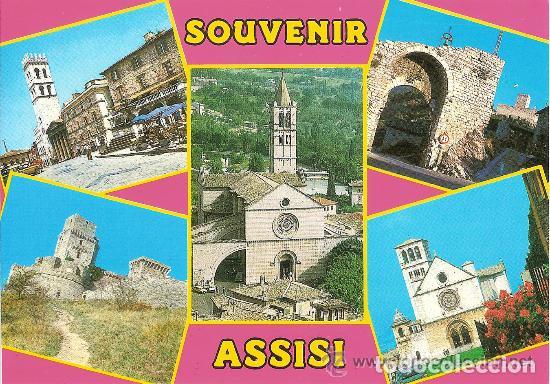 Postales: ITALIA, ASSISI, SOUVENIR - EDIZ. ITALCOMM N&ordm;45 - SIN CIRCULAR