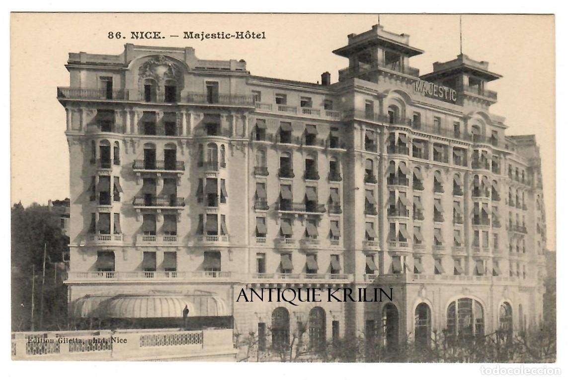 Postales: FRANCE / NICE N&ordm; 86 MAJESTIC-H&Ocirc;TEL / EDITION GILETTA / SIN FRANQUEAR