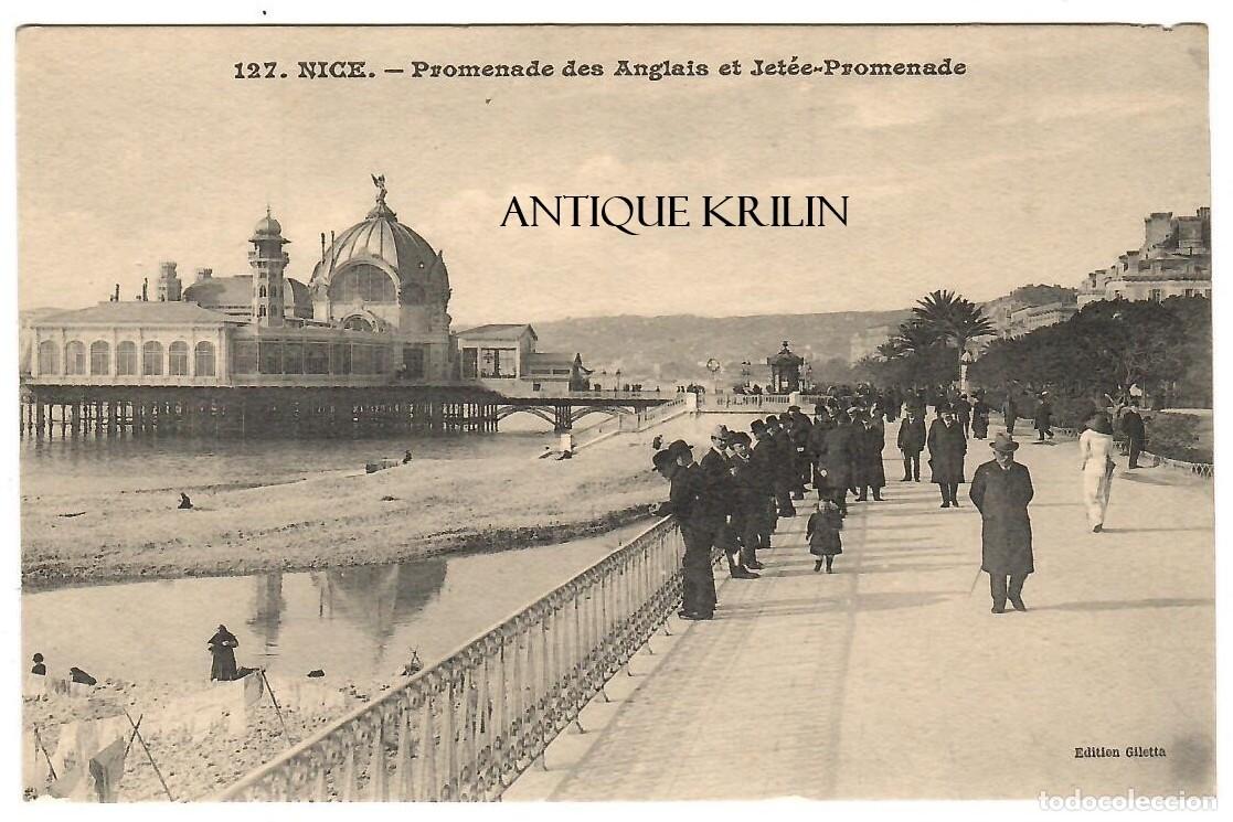 Postales: FRANCE / NICE N&ordm; 127 PROMENADE DES ANGLAIS ET JET&Eacute;E-PROMENADE / EDI. GILETTA / SIN FRANQUEAR