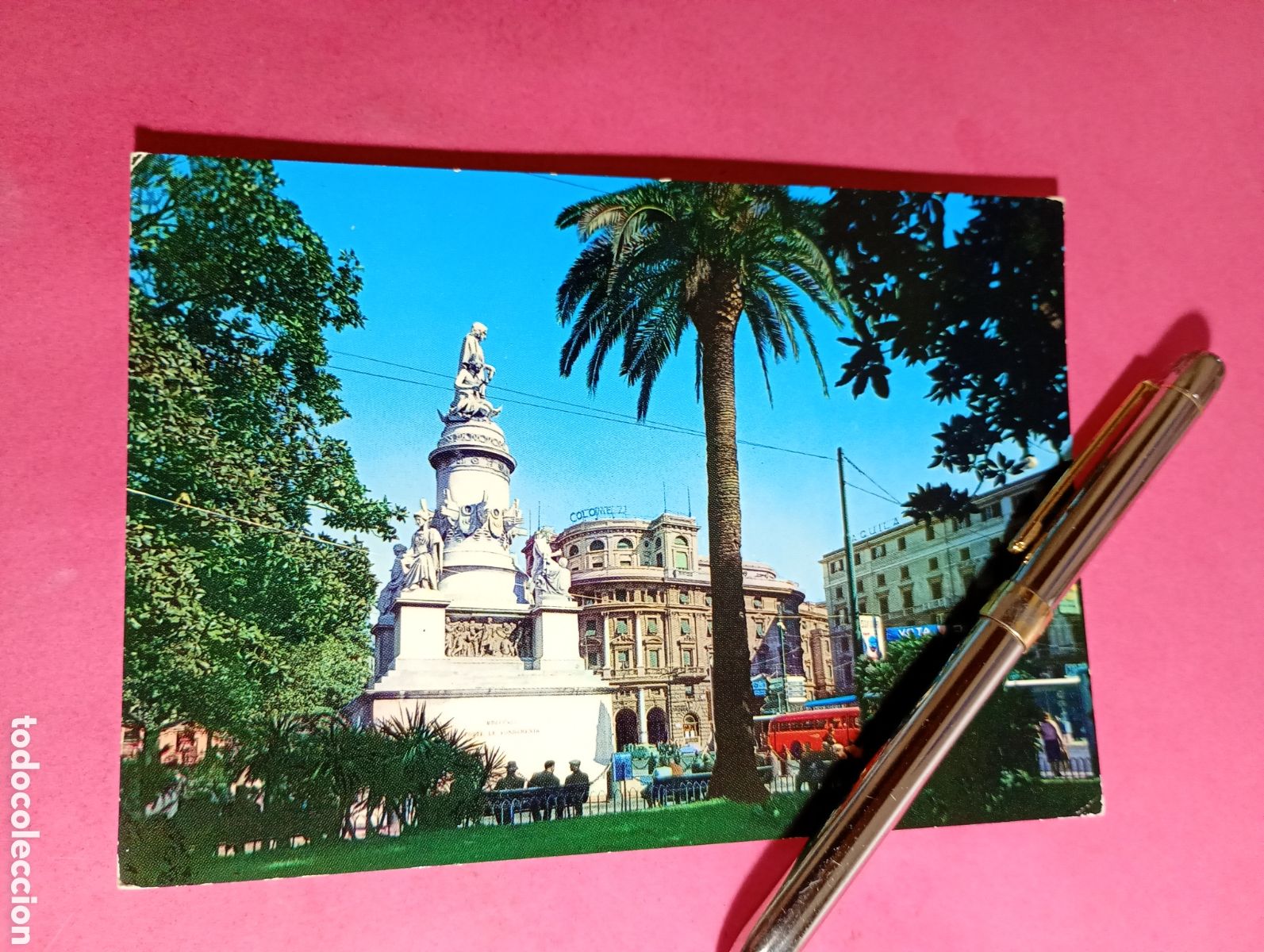 Postales: GENOVA ITALIA PLAZA ACQUAVERDE MONUMENTO A COLON (en italiano)