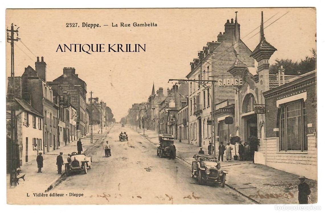 Postales: FRANCE / DIEPPE N&ordm; 2527 LA RUE GAMBETTA / EDITEUR L. VIDI&Egrave;RE / SIN FRANQUEAR PERO ESCRITA